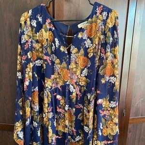 Navy floral dress